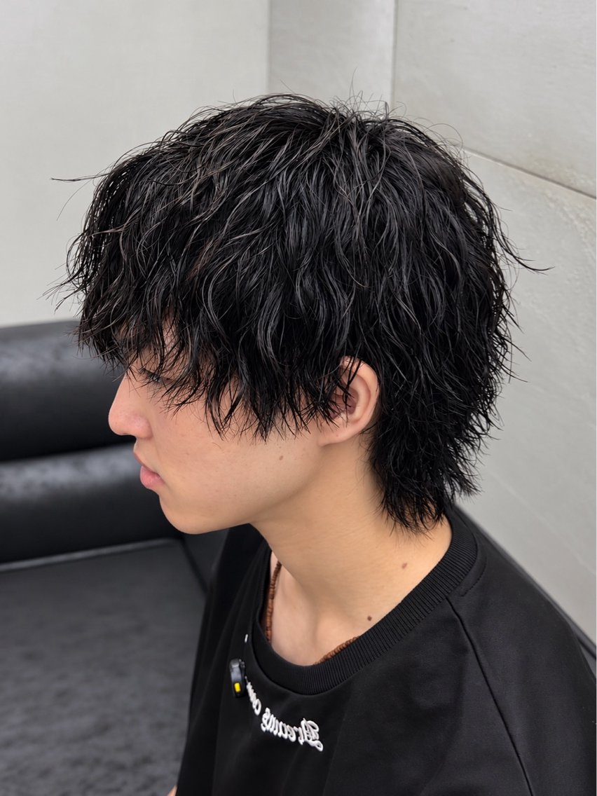 セミロング カット パーマ メンズ特化LIBER 山口あこのヘアスタイル