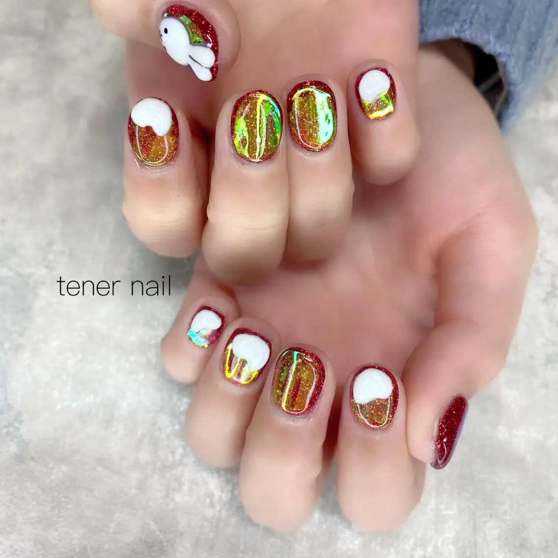 ネイル 氷ネイル・うるうるネイル テネルネイル tener nailのネイルデザイン