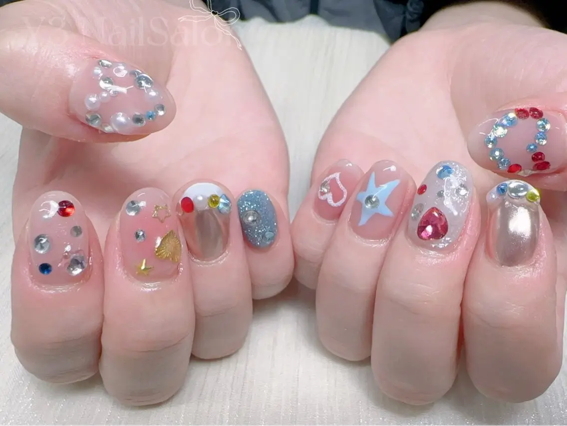 ネイル 韓国ネイル ワンホンネイル ハンドネイル Y3 NailSalonのネイルデザイン