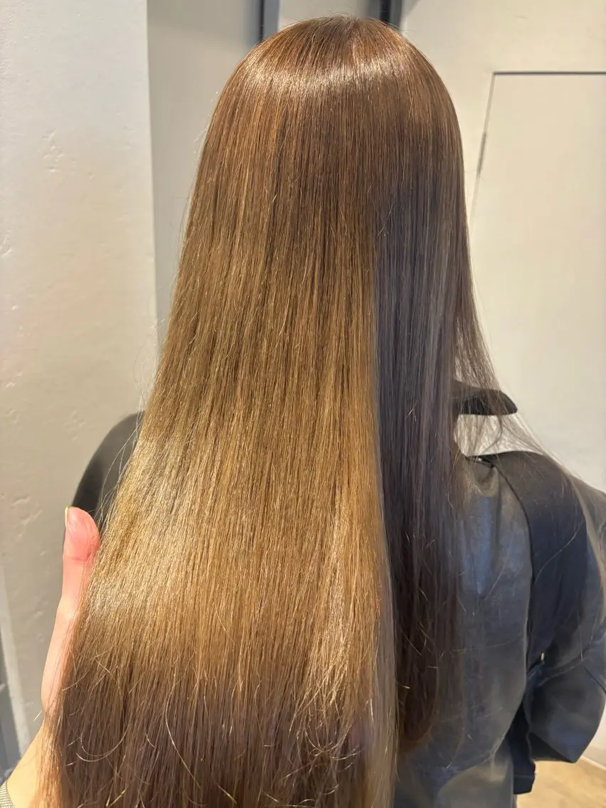 ブリーチカラー💫中明度ミルクティー、暖色向きの写真