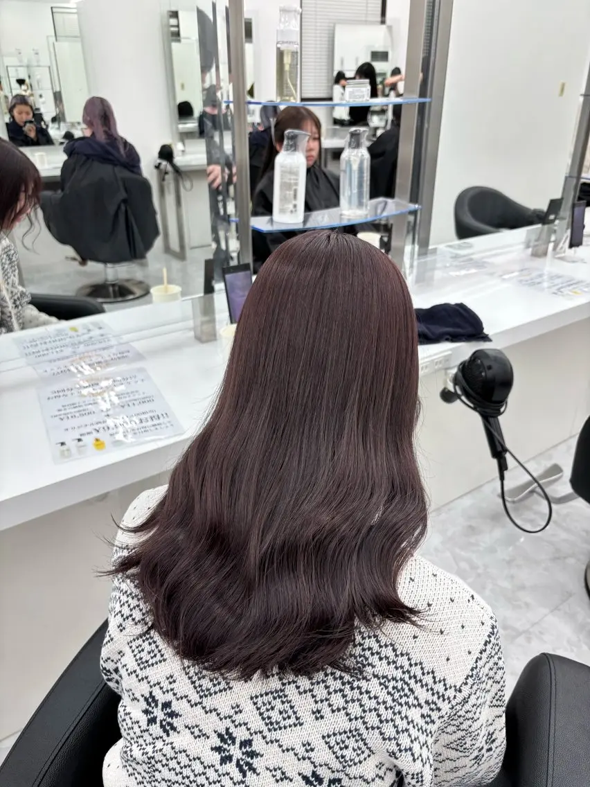 セミロング カラー ヘアカラー ヘッドスパ ヘアセット 🫧韓国風透明感 ヘア🫧towaのヘアスタイル