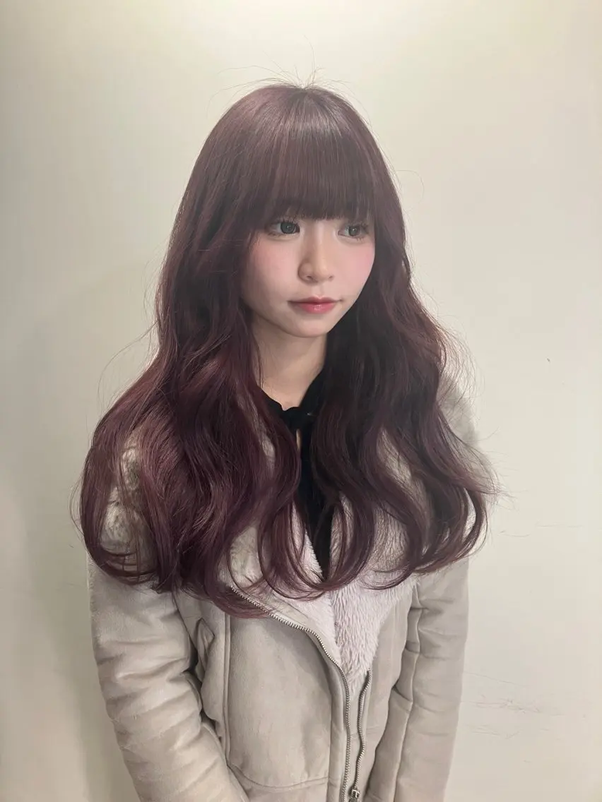 ロング ピンクラベンダー カット ヘアカラー トリートメント Hanaka🪷 ニュアンス×レイヤーのヘアスタイル