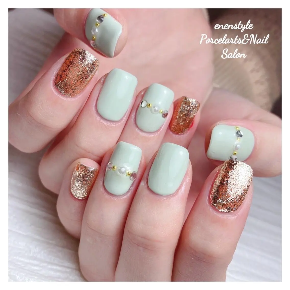 ミディアム ネイル 🐾enen style 🐾のネイルデザイン