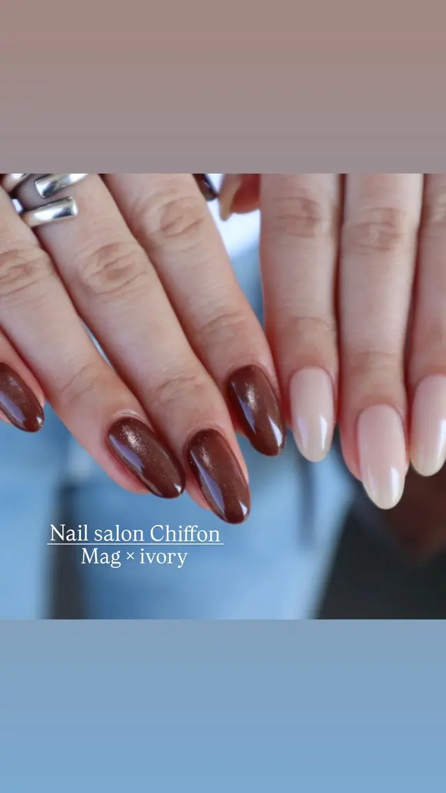 ネイル マグネットネイル ハンドネイル ハンドケア Nail salon Chiffonのネイルデザイン