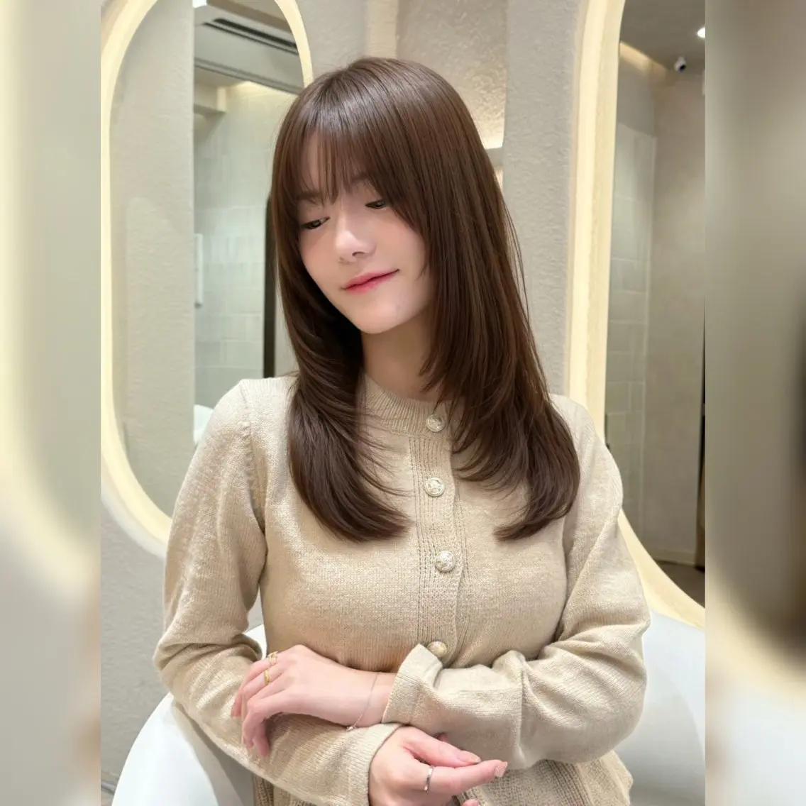 ロング カラー くびれヘア 韓国風ヘア レイヤーカット カット ヘアカラー トリートメント レイヤー/艶感カラー /メンズ/KOSEIのヘアスタイル