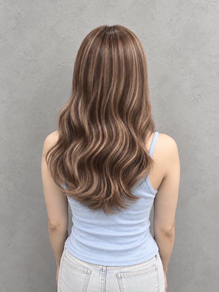 セミロング ハイライト 🤍HIKARI🤍 ハイライトのヘアスタイル