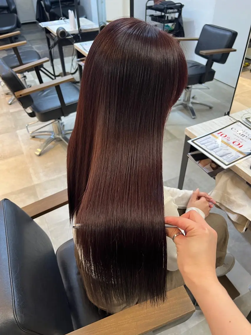 セミロング カラー 🥀韓国ヘア🥀 宮津真菜のヘアスタイル