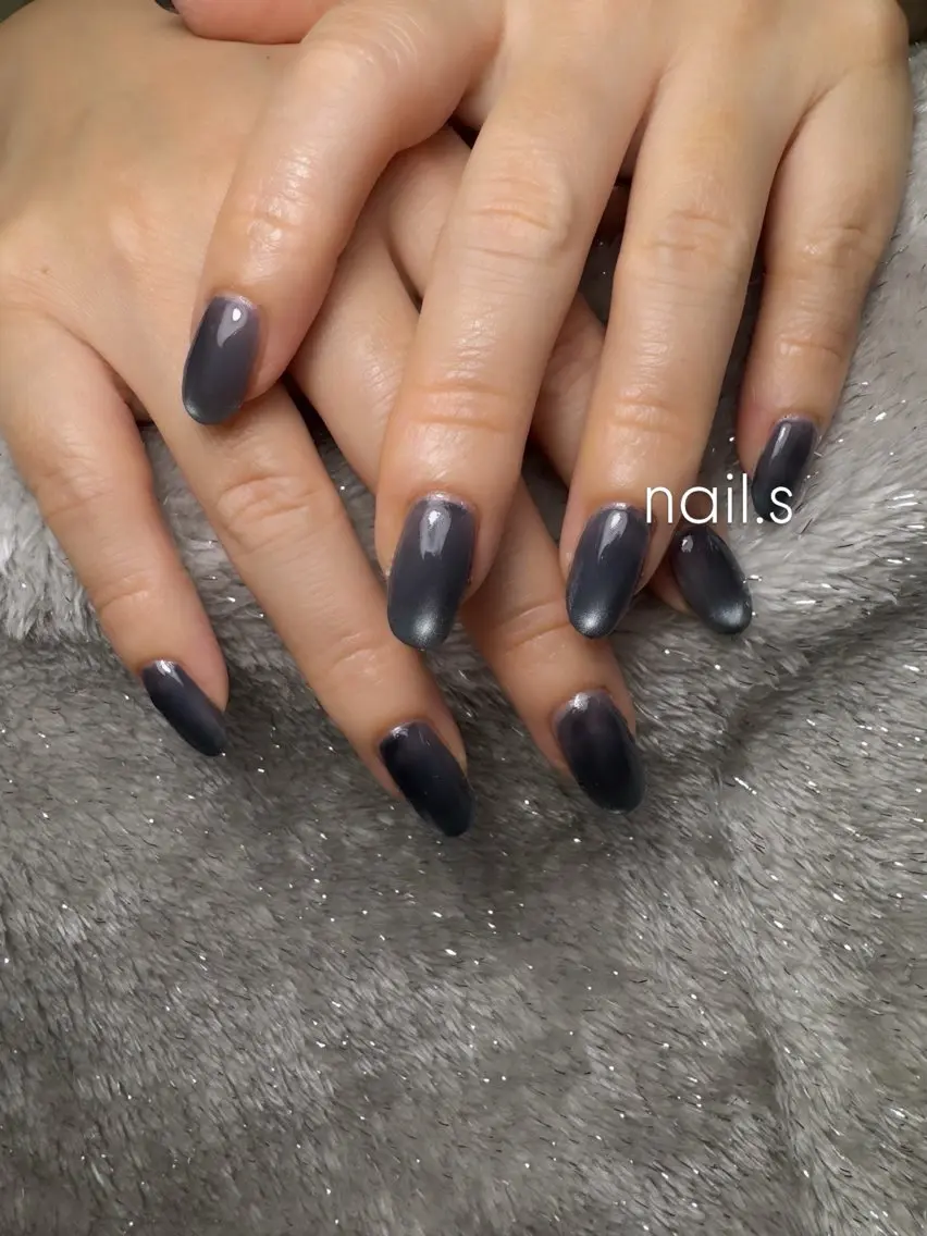 ネイル マグネットネイル ネイビー ハンドネイル nail.s misatoのネイルデザイン