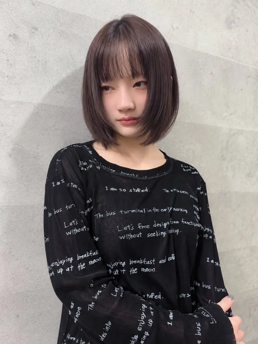 ミディアム カラー ラベンダーカラー カット ヘアカラー トリートメント Grow by NYNY 打越裕樹のヘアスタイル