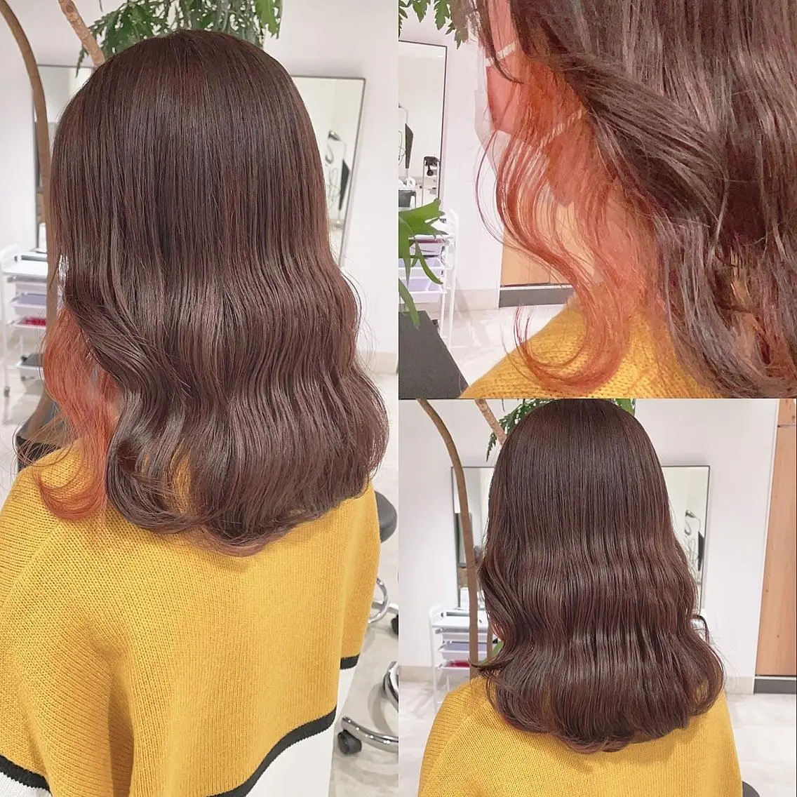 セミロング カラー ブリーチ インナーカラー ヘアカラー トリートメント 渋谷:インナーカラー ／🍒エリカ🍒のヘアスタイル