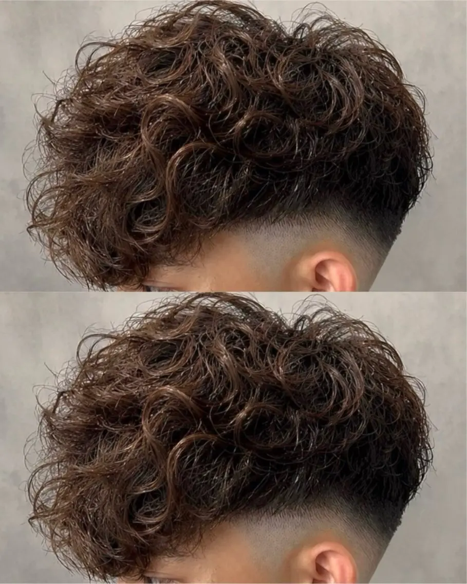 パーマ メンズ スペインカール カット パーマ 安部 真弘のヘアスタイル