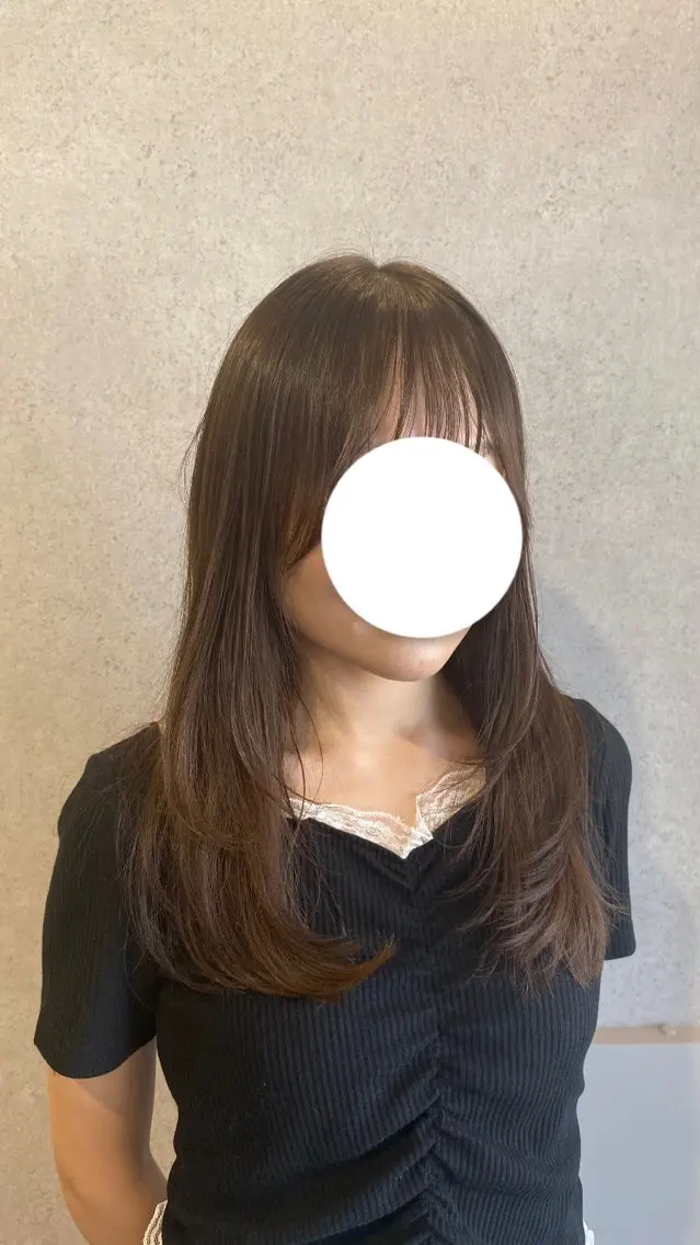 セミロング 韓国風ヘア レイヤーカット みやた なゆのヘアスタイル