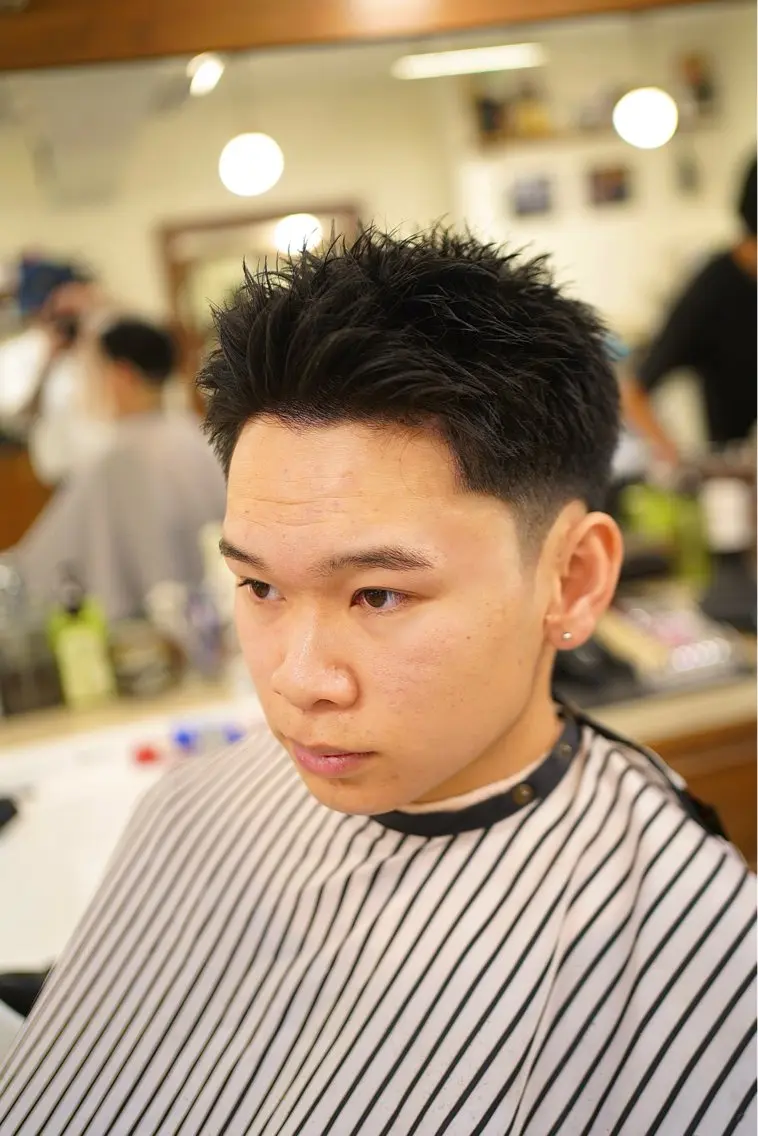 ショート メンズ フェードカット スパイキーショート ショートヘア カット 吉祥寺バーバー takumiのヘアスタイル
