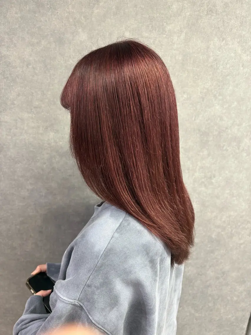 ミディアム カラー レッドカラー ショートカット✨ 金子明日香のヘアスタイル