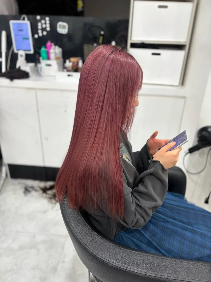 ロング ヘアカラー 🎀暖色カラー🎀 韓国ヘア まなかのヘアスタイル