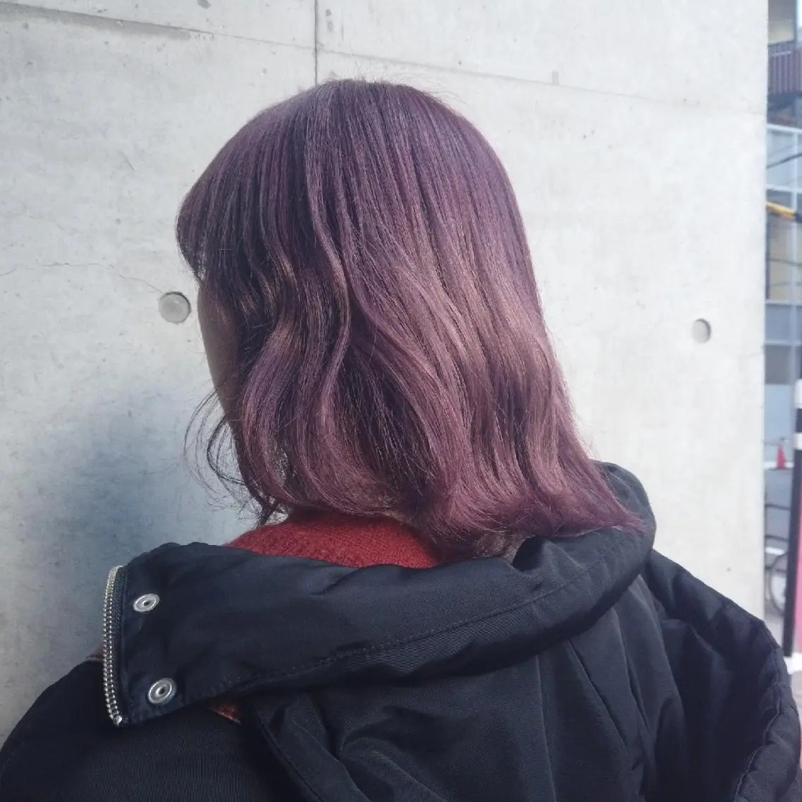 ミディアム カラー ヘアアレンジ ブリーチ ケアブリーチ ピンクカラー バイオレットカラー カット ヘアカラー 竹内啓太 ボブのヘアスタイル