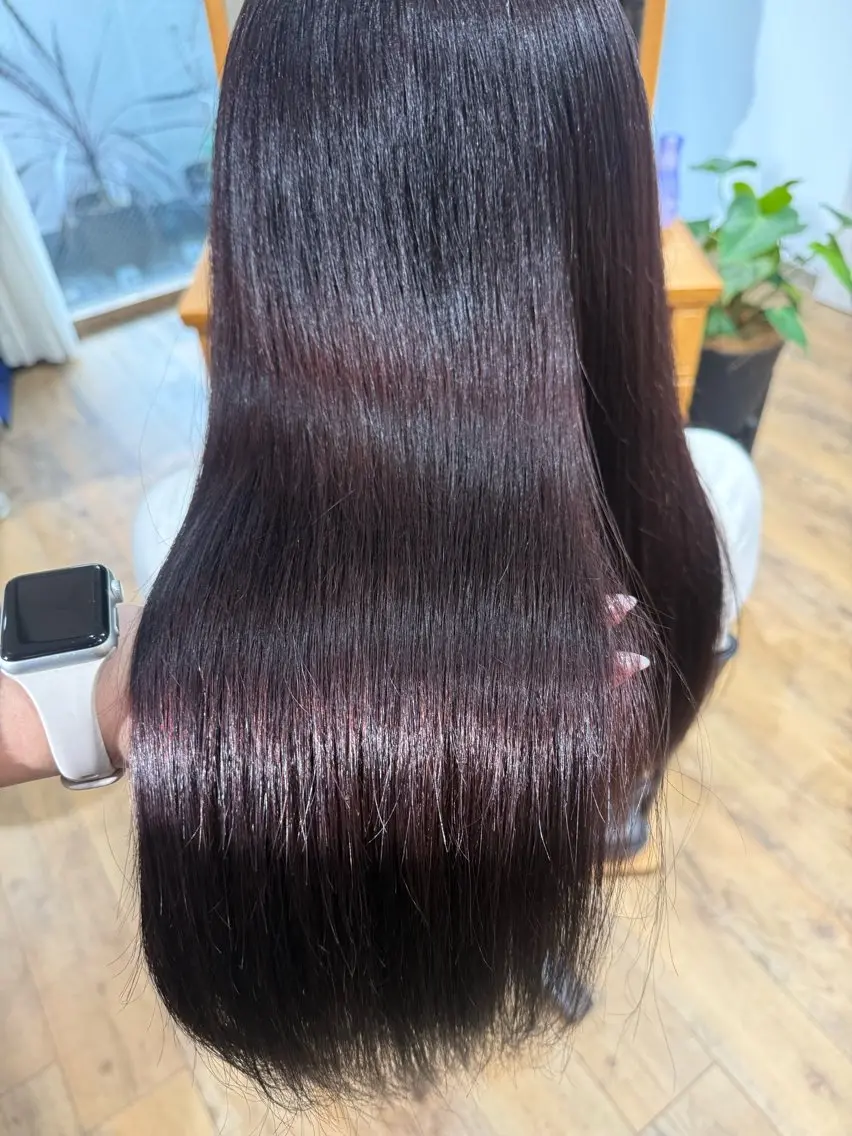ロング カラー ブリーチ バイオレットカラー ✨艶髪✨ 奈須晴香のヘアスタイル