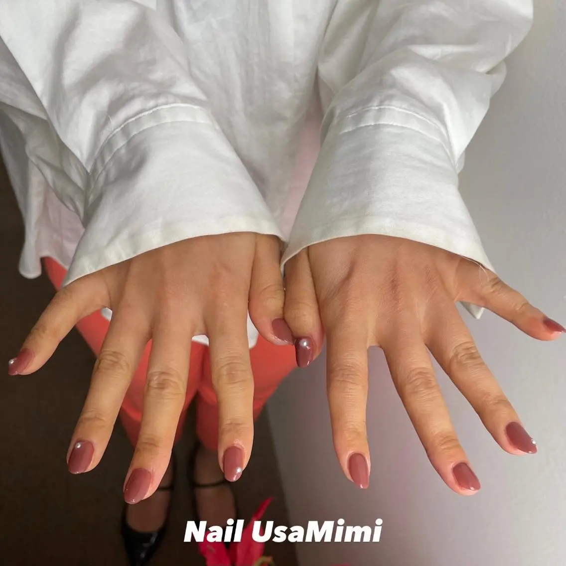 ネイル ワンカラーネイル 本町ネイルNail UsaMimiのネイルデザイン
