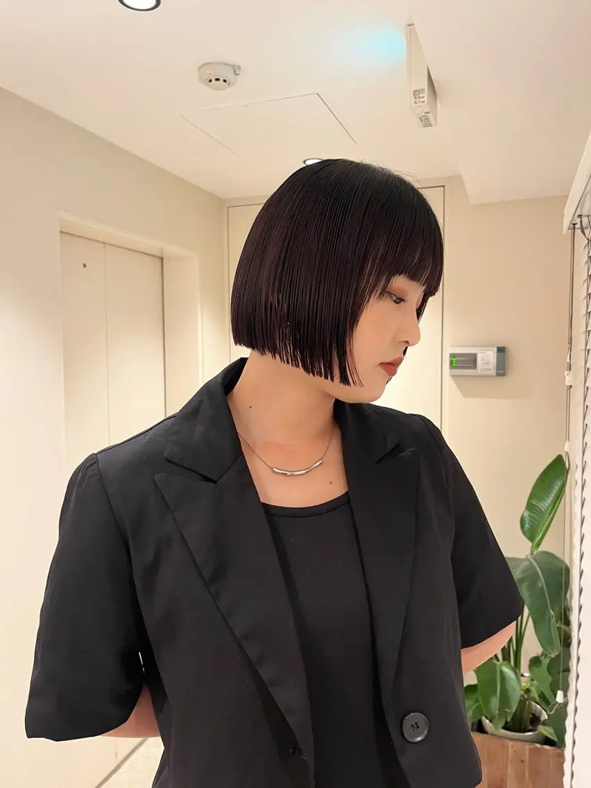 ショート ボブ カット ヘアカラー トリートメント Bonheur銀座 /runaのヘアスタイル