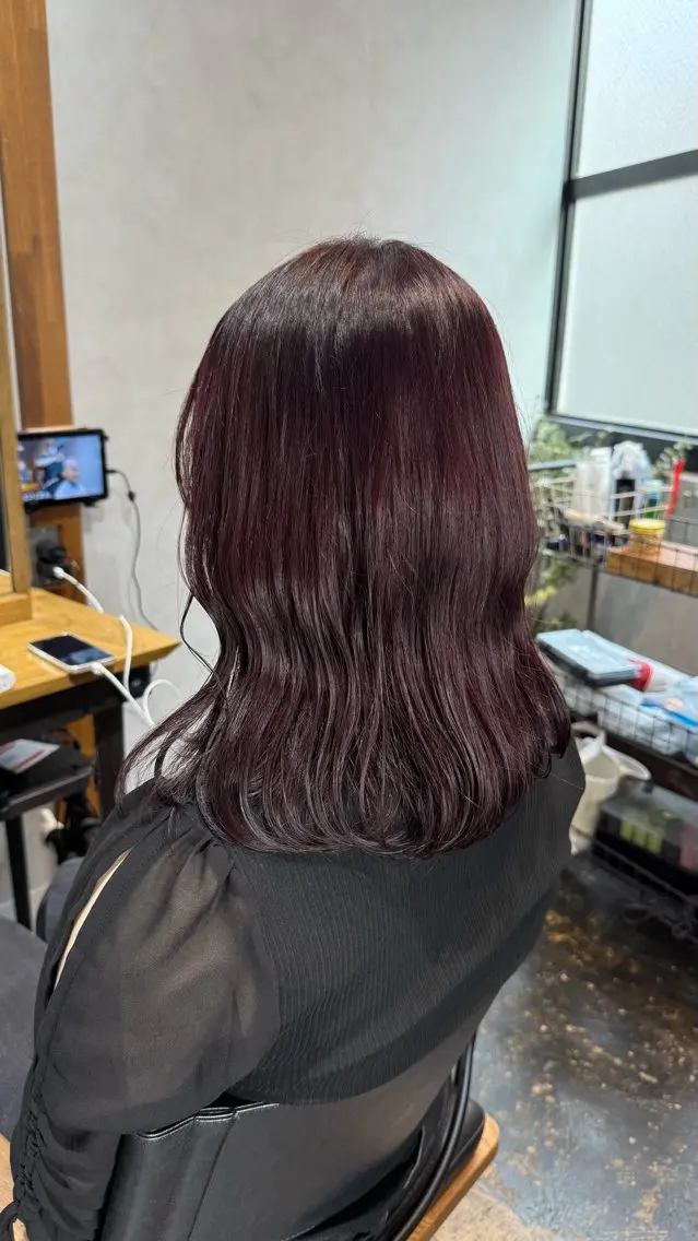 ミディアム カラー ラベンダーカラー ピンクカラー ピンクラベンダー ヘアカラー 透明感カラー/パーマ 🌀アオノのヘアスタイル