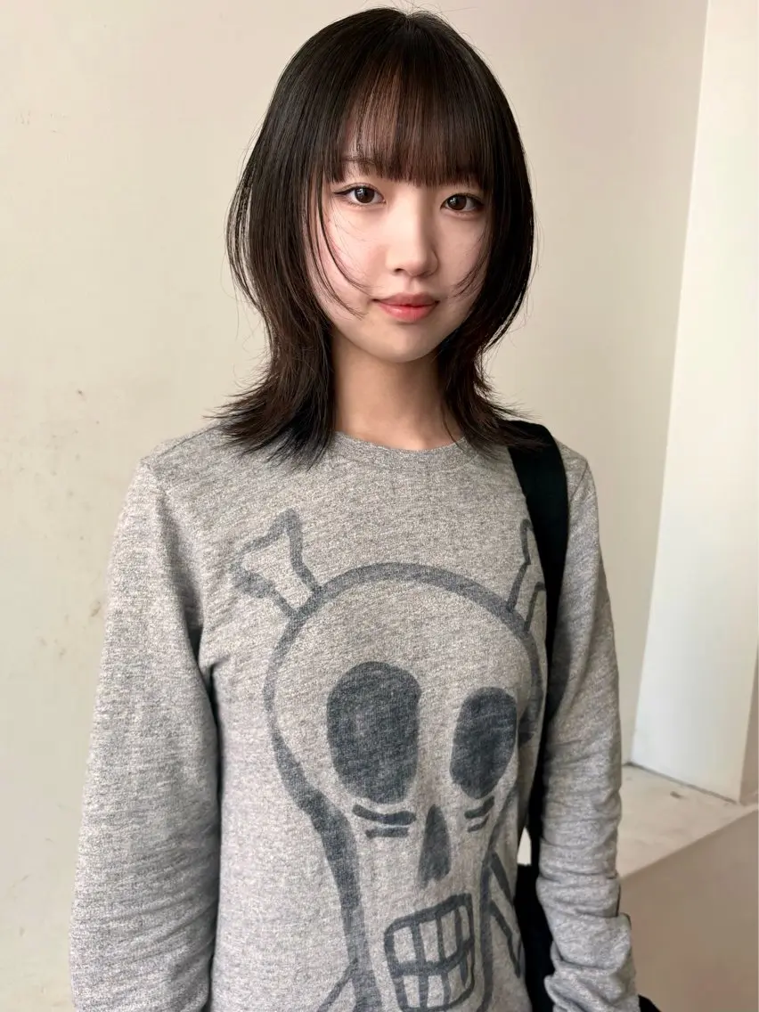 ミディアム ウルフカット Kureha/ネイル トレンドヘアのマツエク・マツパデザイン
