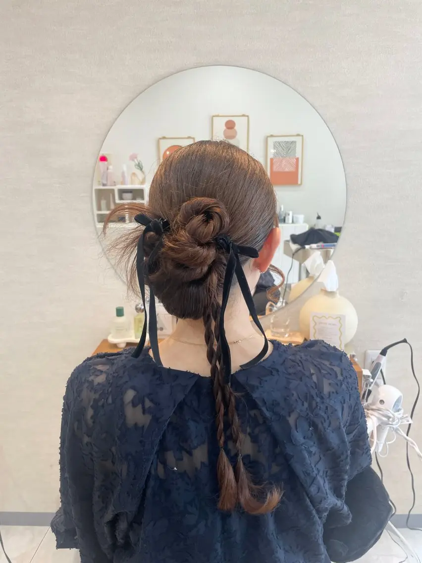 ロング ヘアセット お呼ばれヘア/セット /ヘアアレンジ/れいのヘアスタイル