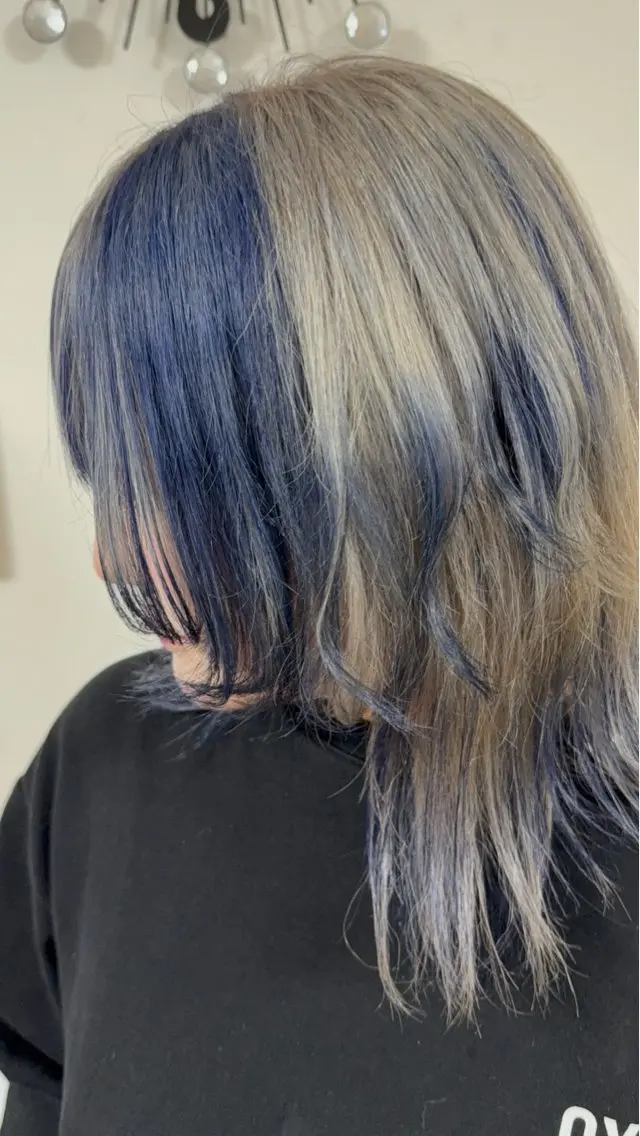 ミディアム カラー デザインカラー ハイトーンカラー のぞみ🪽ハイトーン 髪質改善縮毛矯正のヘアスタイル