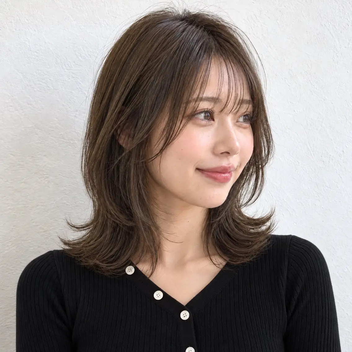 ミディアム カラー レイヤーカット カット ヘアカラー トリートメント 銀座/モテ🤍垢抜け レイヤー/あさみのヘアスタイル