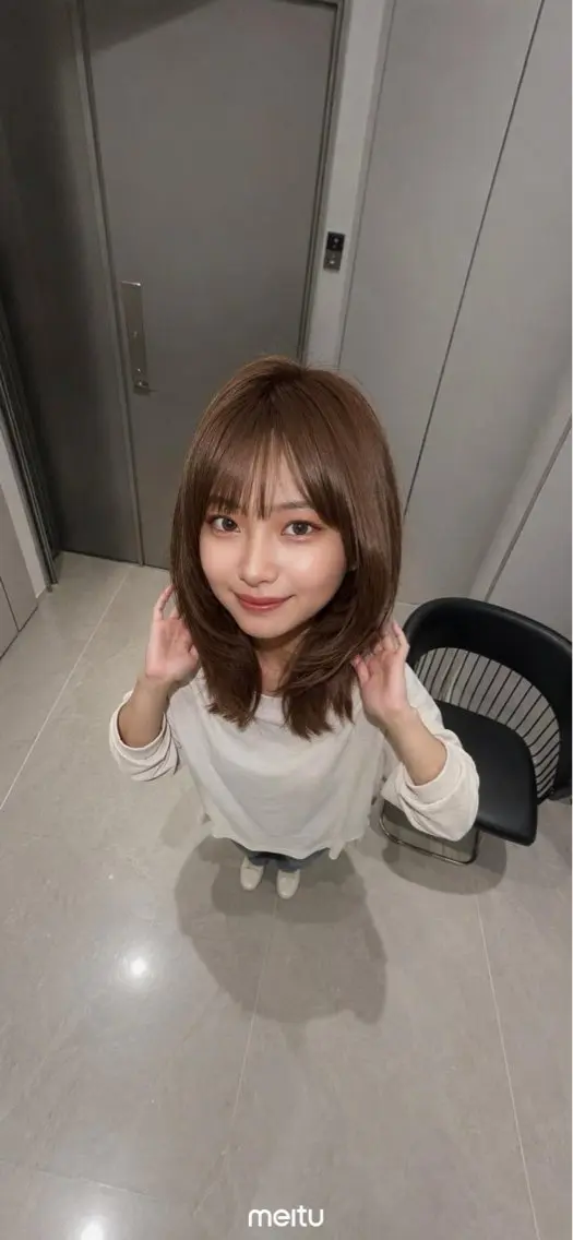 ミディアム ミディアムレイヤー レイヤーカット シャギー 小顔カット ゆうとレイヤーカット ショートカットパーマのヘアスタイル
