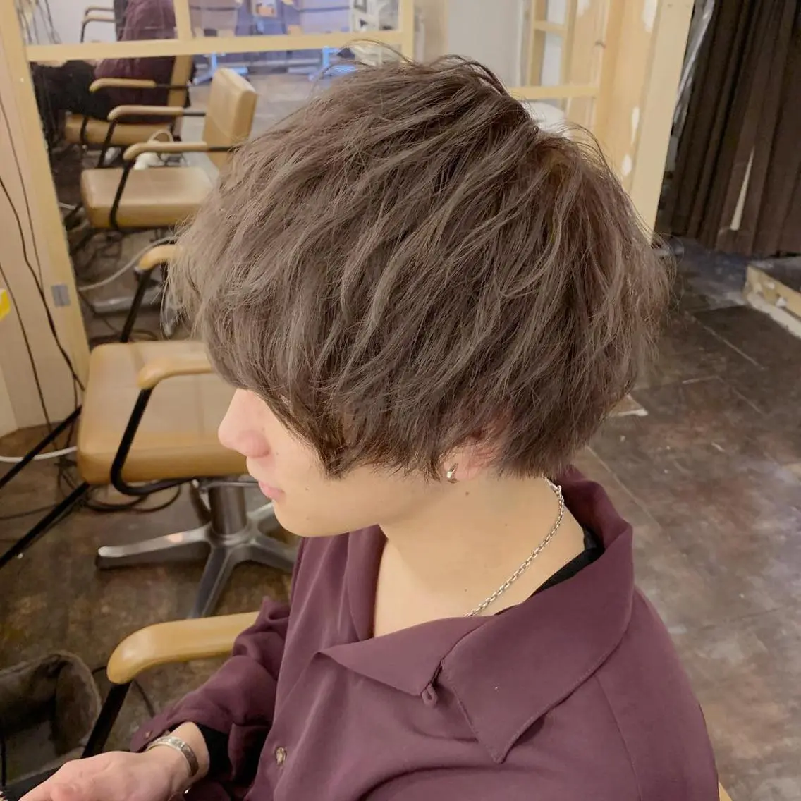 ミディアム カラー ヘアアレンジ メンズ 熊谷 奈菜のヘアスタイル