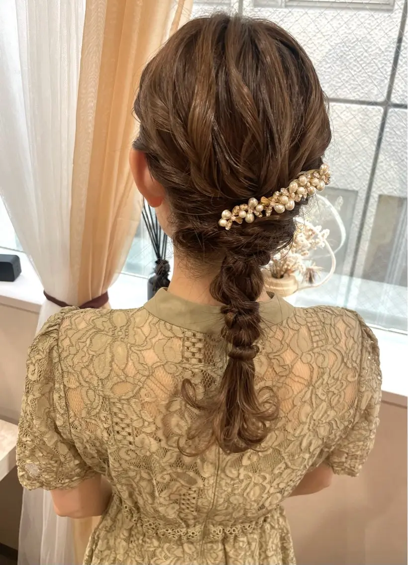 セミロング ヘアアレンジ ヘアセット Mila chihiroのヘアスタイル