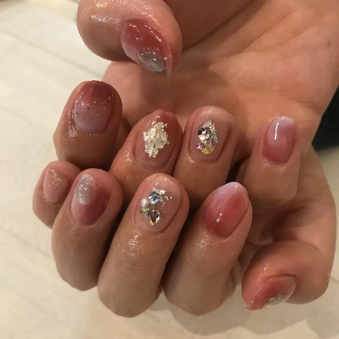 ネイル アートネイル 持ち込み ニュアンスネイル nail .のネイルデザイン