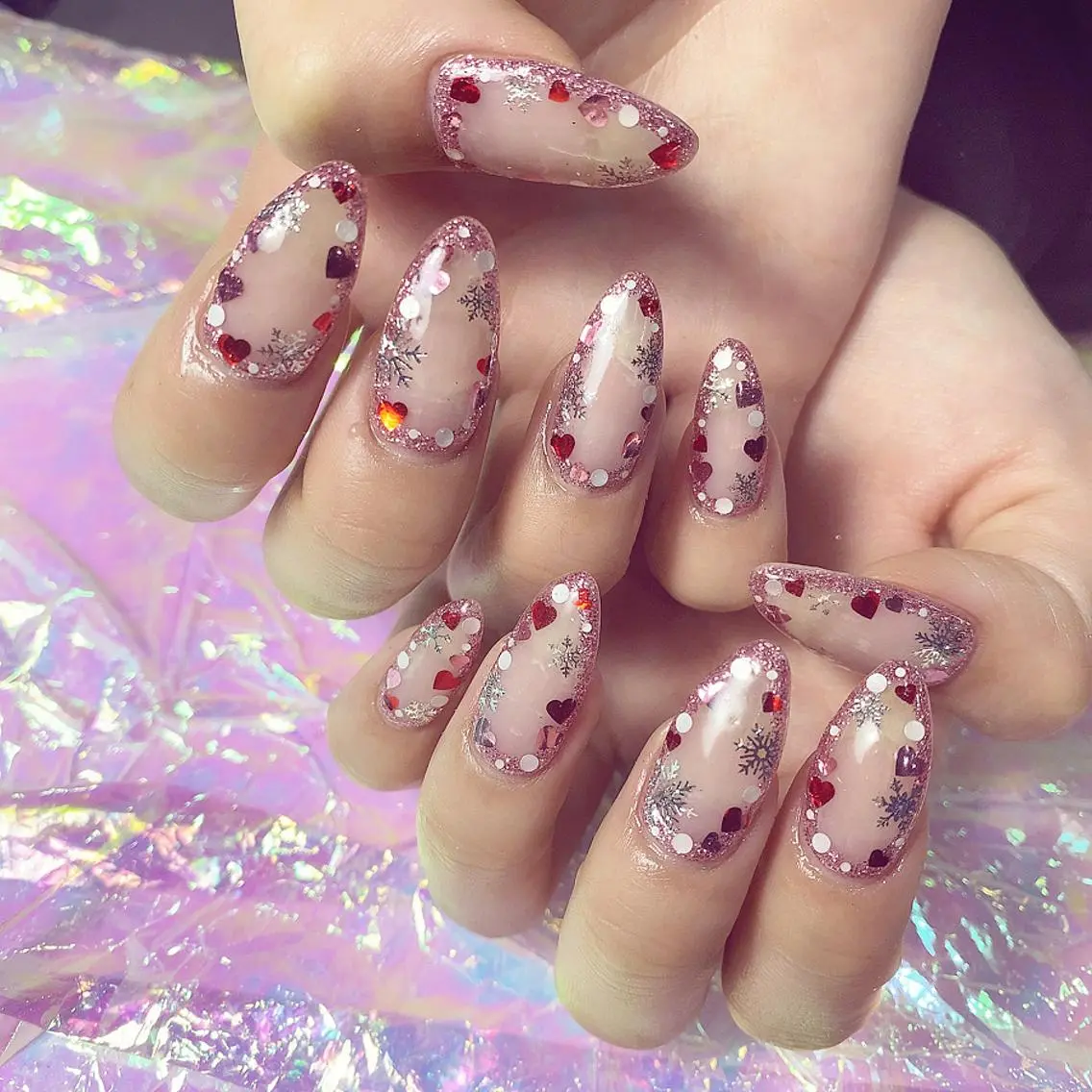 ネイル 渋谷／チップ長さ出し 👑アプレgel-xのネイルデザイン