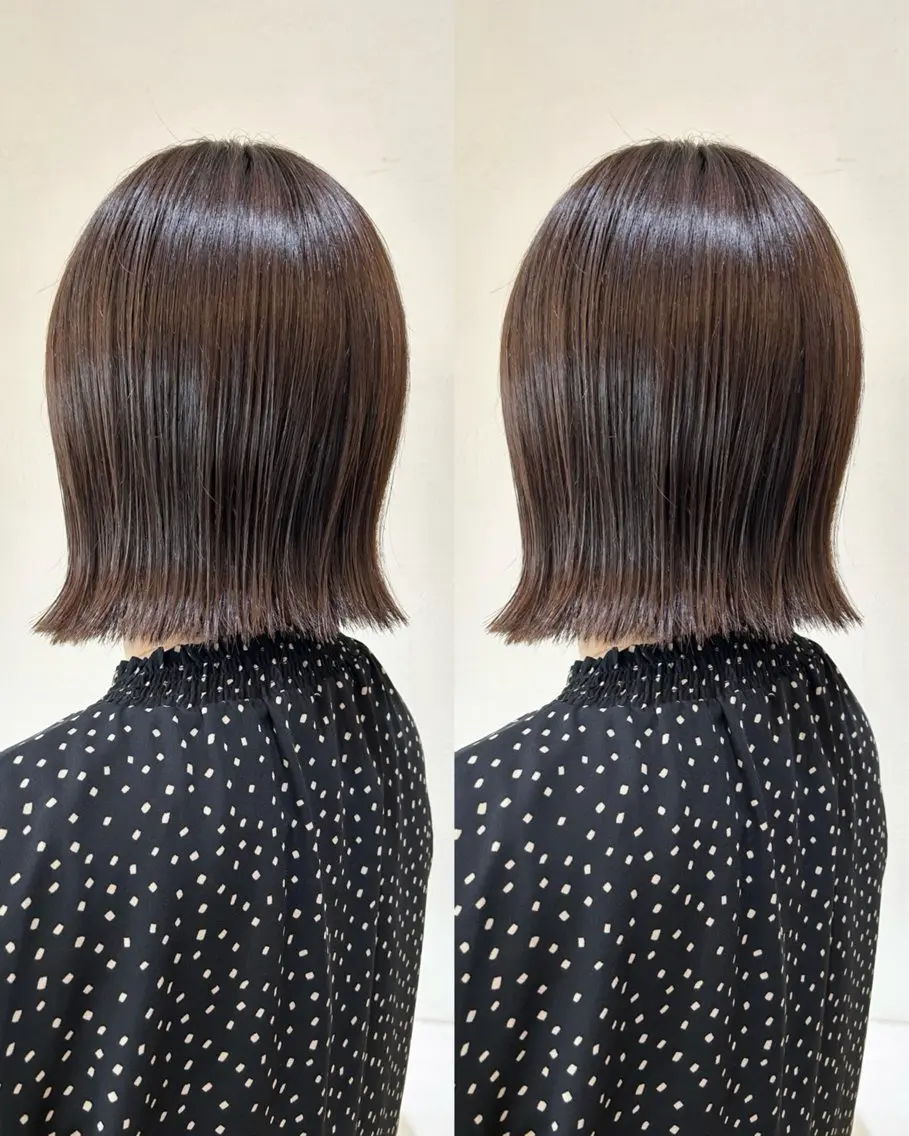 ミディアム ボブ 髪質改善 縮毛矯正 トリートメント 酸熱トリートメント カット ヘアカラー 【SET-UP】高橋 海輝のヘアスタイル