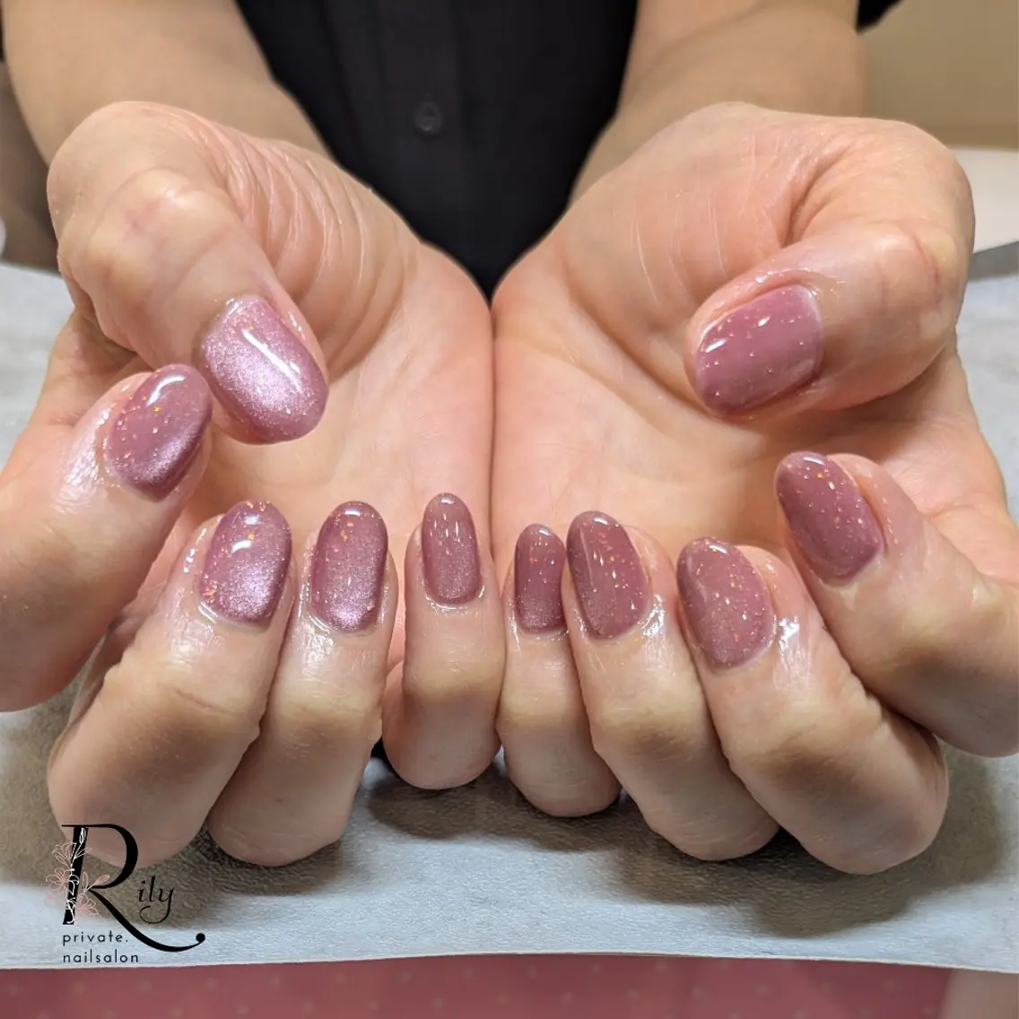 ネイル マグネットネイル マグネットワンカラー ワンカラーネイル nailsalon Rilyのネイルデザイン