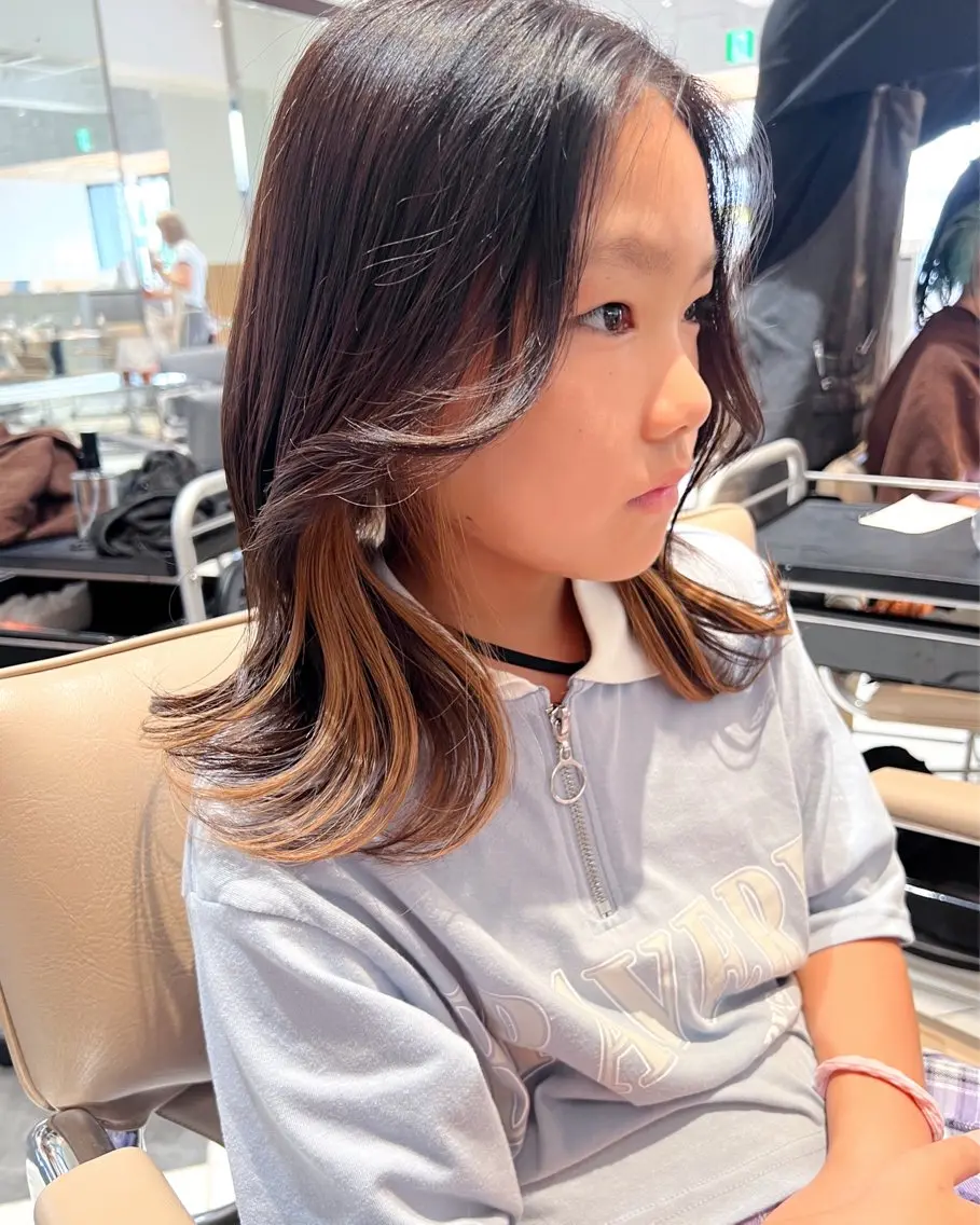 セミロング カラー インナーカラー 学生 ♡ KANON ♡のヘアスタイル