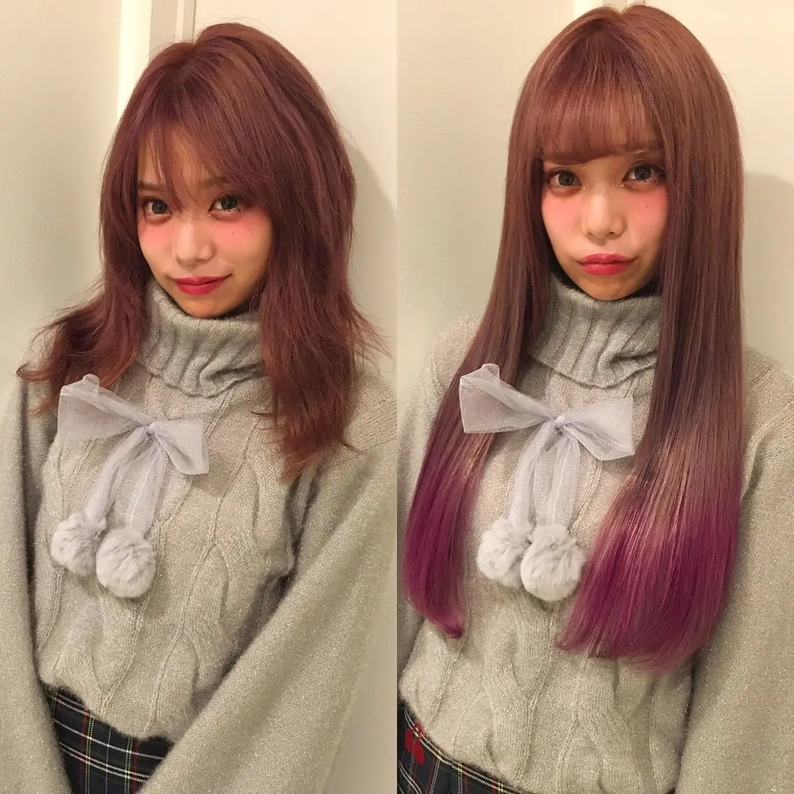 ロング エクステ 🌈評価No.1🌈 艶髪カラー❌エクステのヘアスタイル