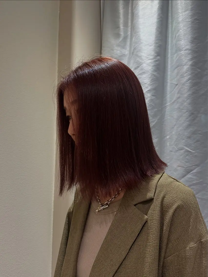 ショート ピンクブラウン 中野 はるるのヘアスタイル