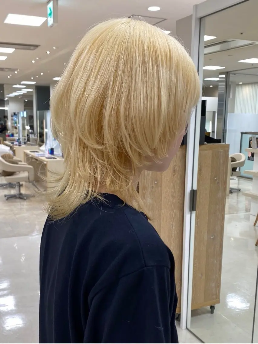 ミディアム カラー 抜きっぱなしブロンド ブロンド ブリーチ✨/似合わせ カラー🎀/Yuzuのヘアスタイル