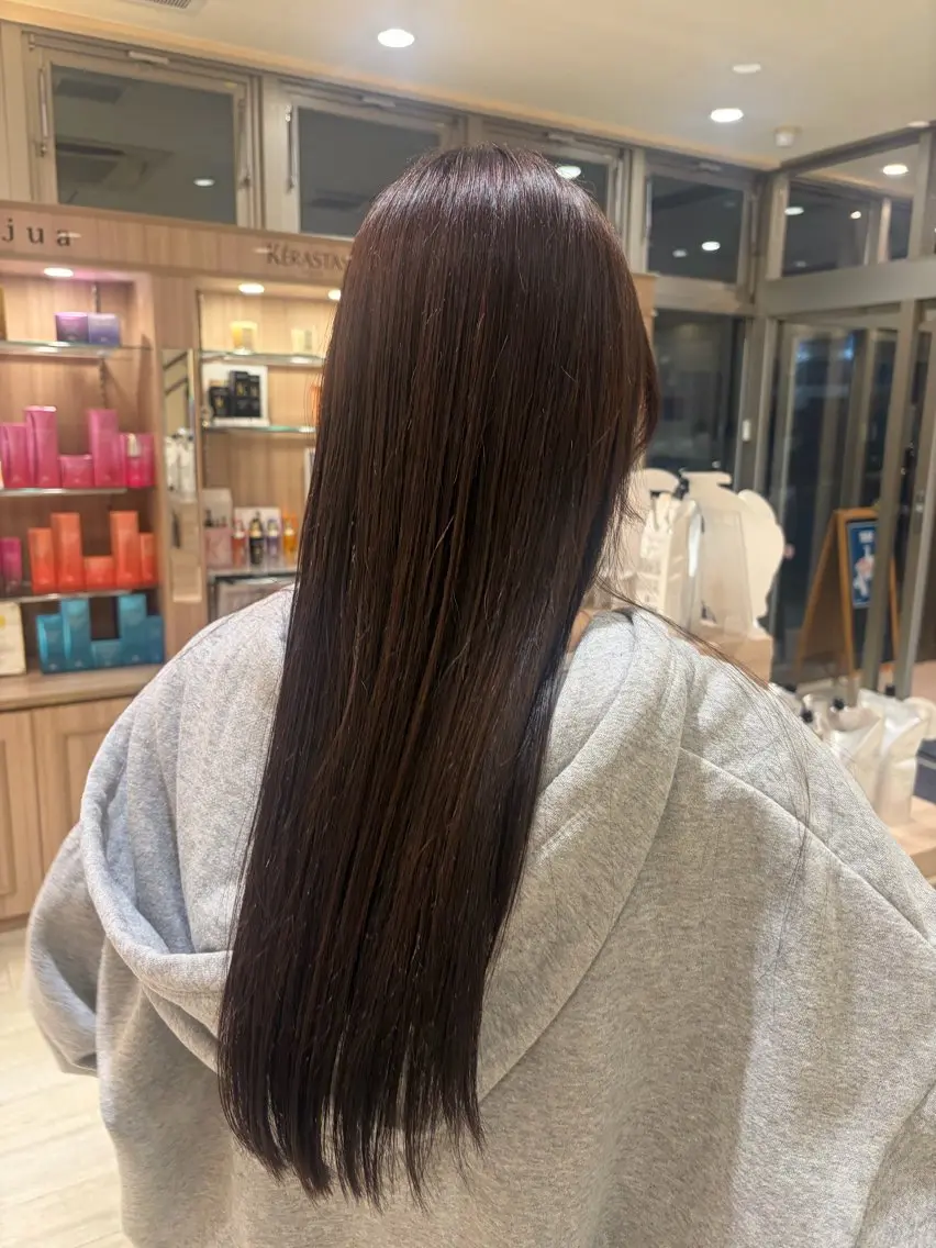 ロング 縮毛矯正 山口 なつのヘアスタイル