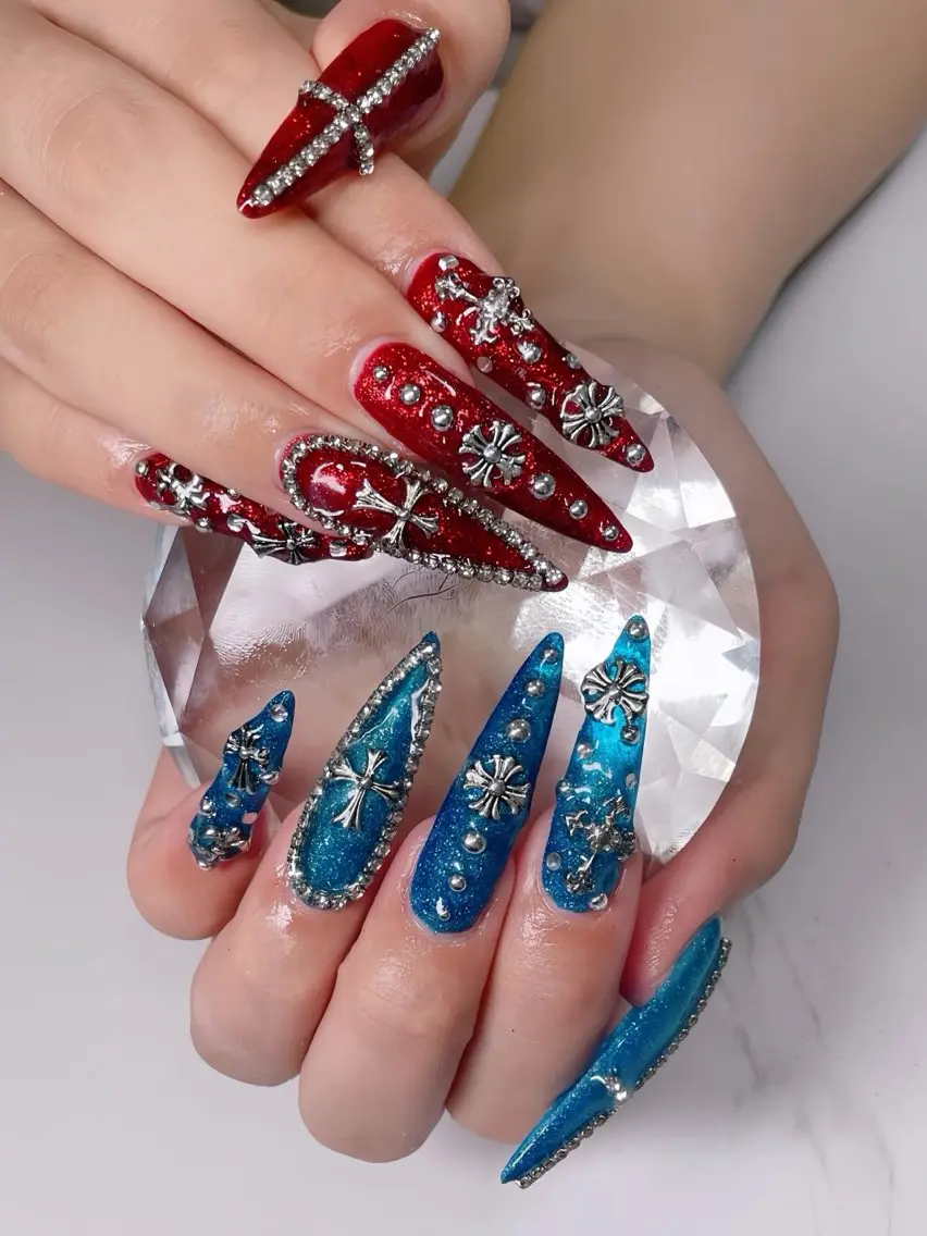 ネイル チークネイル フレンチネイル ガラスフレンチ グラデーション キラキラネイル ハンドネイル Rin Nail 新大久保店のネイルデザイン