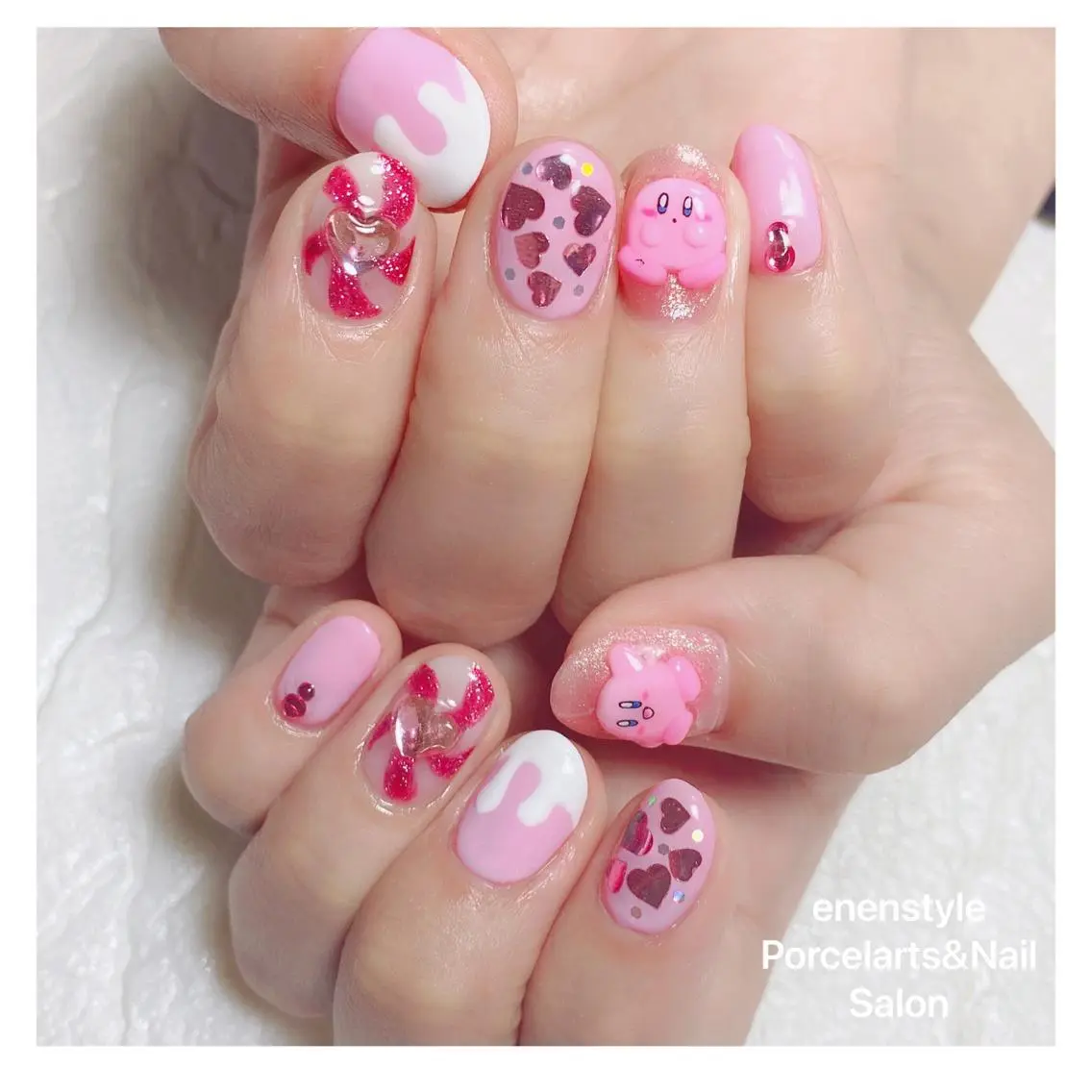 ミディアム ネイル ハンドネイル 🐾enen style 🐾のネイルデザイン