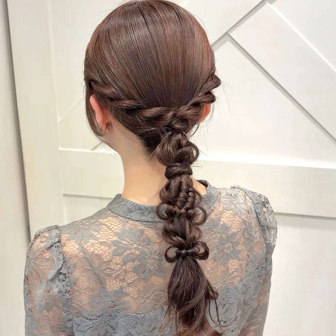 セミロング ヘアアレンジ ヘアセット 横浜パーマ🌐ボブ✨ 暖色カラーもえかのヘアスタイル