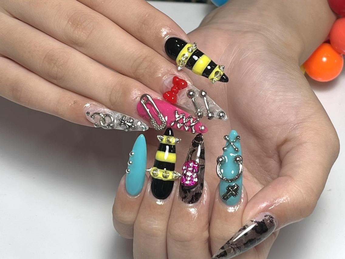 ネイル 長さ出し グラデーション 卒業式 キラキラネイル マグネットネイル HARI Belle nail 池袋のネイルデザイン