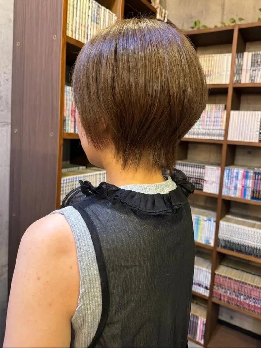 ショート カラー ボブレイヤー ボブ レイヤーカット 船引 竜将のヘアスタイル