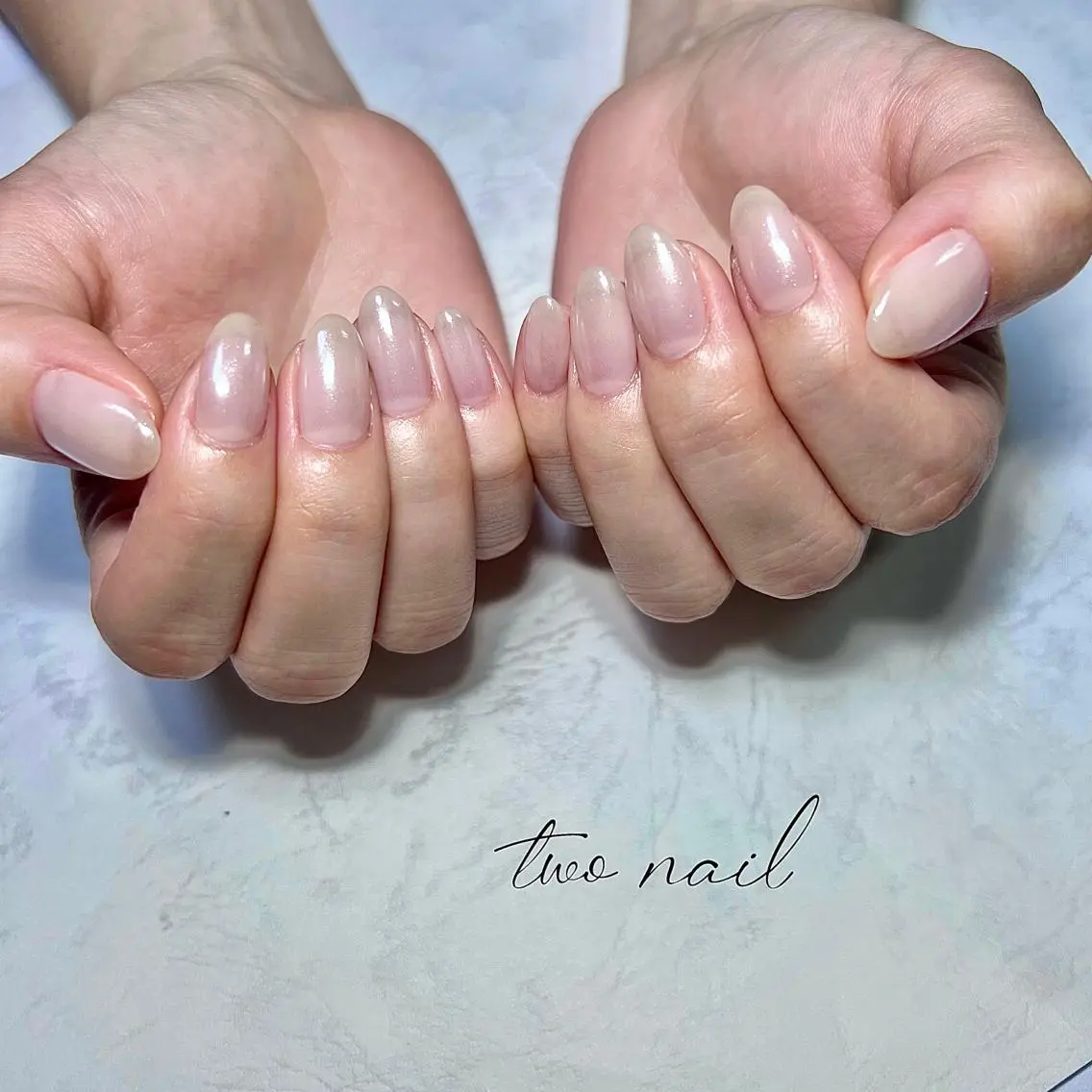 ネイル アートネイル フットネイル ハート ニュアンスネイル ホワイト ハンドネイル two nailのネイルデザイン