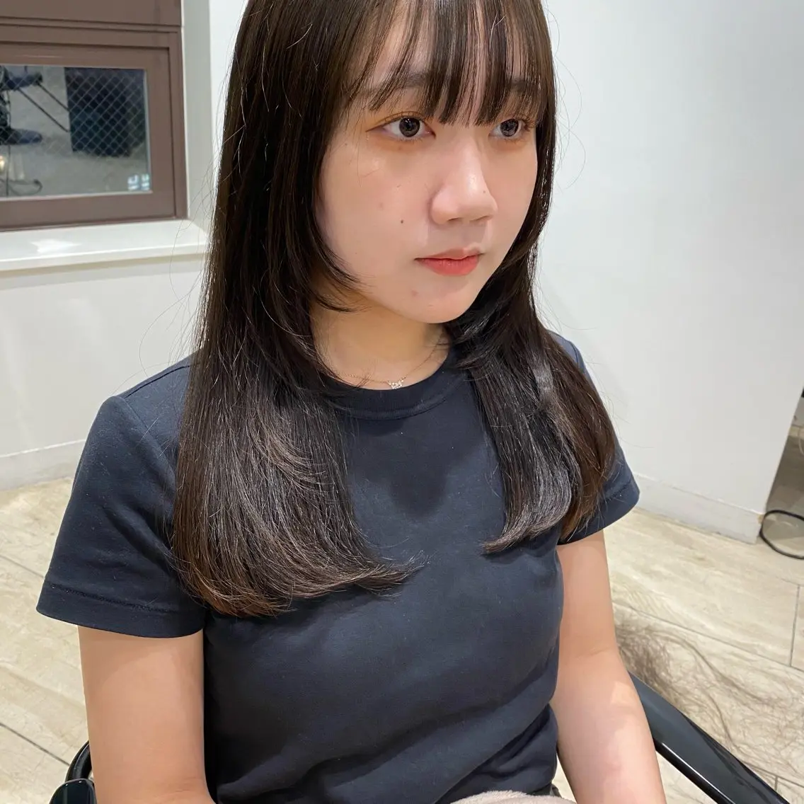 セミロング 顔周りカット レイヤーカット カット トリートメント equal銀座 黒田💚のヘアスタイル