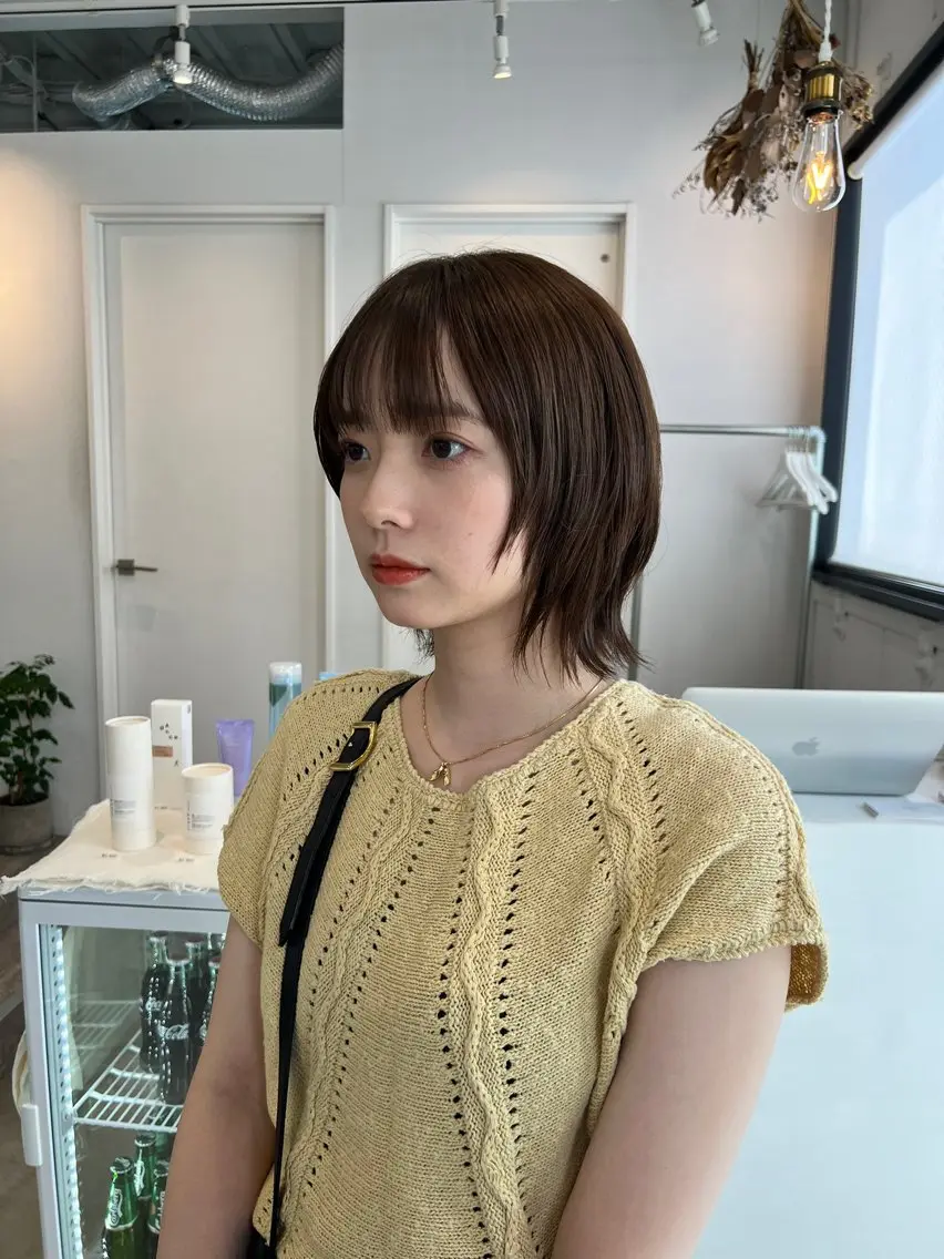 ミディアム レイヤーカット カット 山本 晶大のヘアスタイル