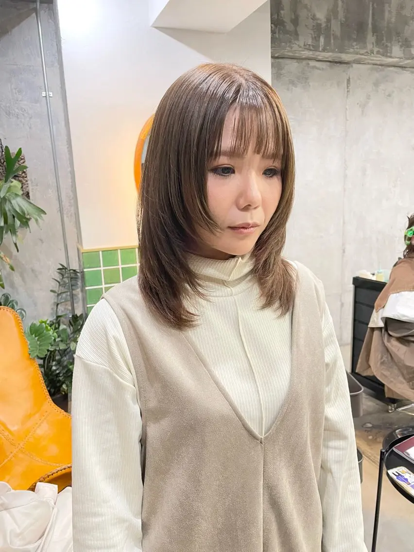 ミディアム カラー ハッシュカット レイヤーカット カット ヘアカラー 住田悠紗/ カットモデル募集中のヘアスタイル
