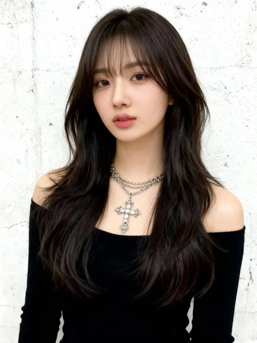 ロング カラー ロングレイヤー アディクシーカラー 透明感カラー くびれヘア 顔まわりレイヤー ヘアカラー 韓国レイヤーカット 🫧大阪梅田レイヤーのヘアスタイル